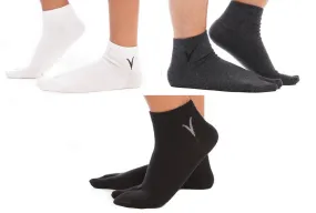 4 Pairs - V-Toe Flip Flop Tabi Big Toe Socks - Black Casual Ankle Split Toe Socks