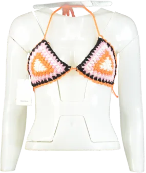 Bershka Multicolour Crochet Bikini Top UK M