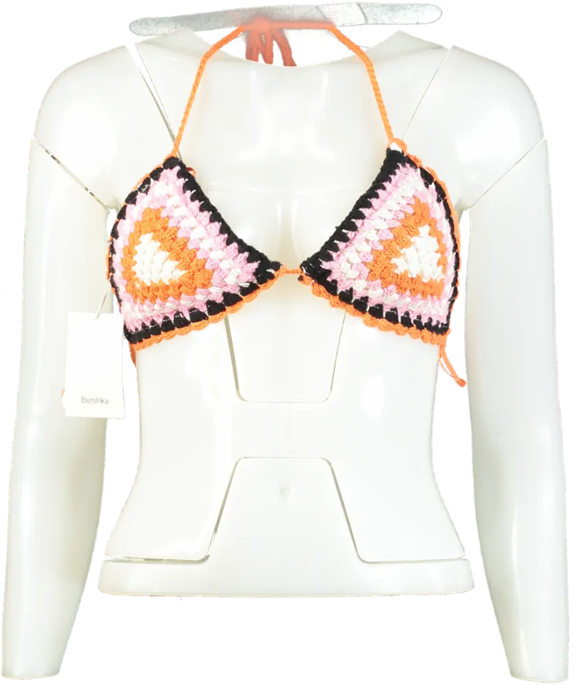 Bershka Multicolour Crochet Bikini Top UK M