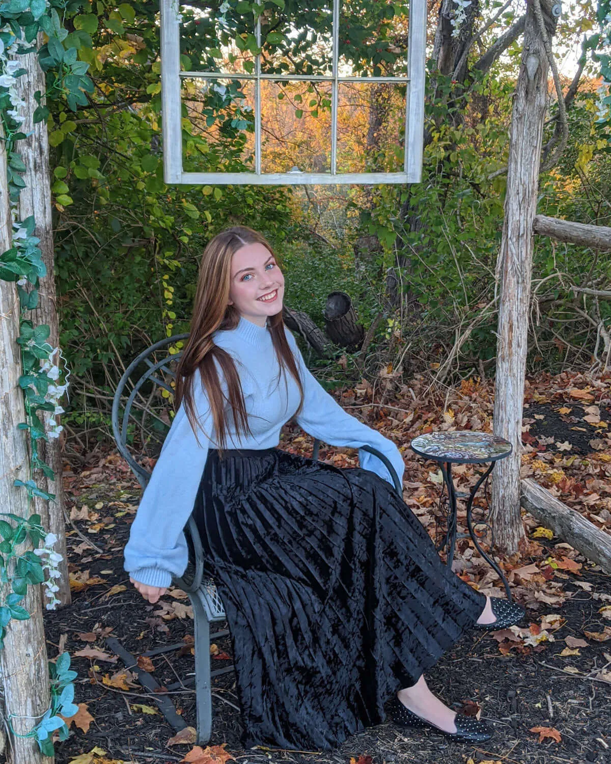 Black Crushed Velvet Monroe Skirt