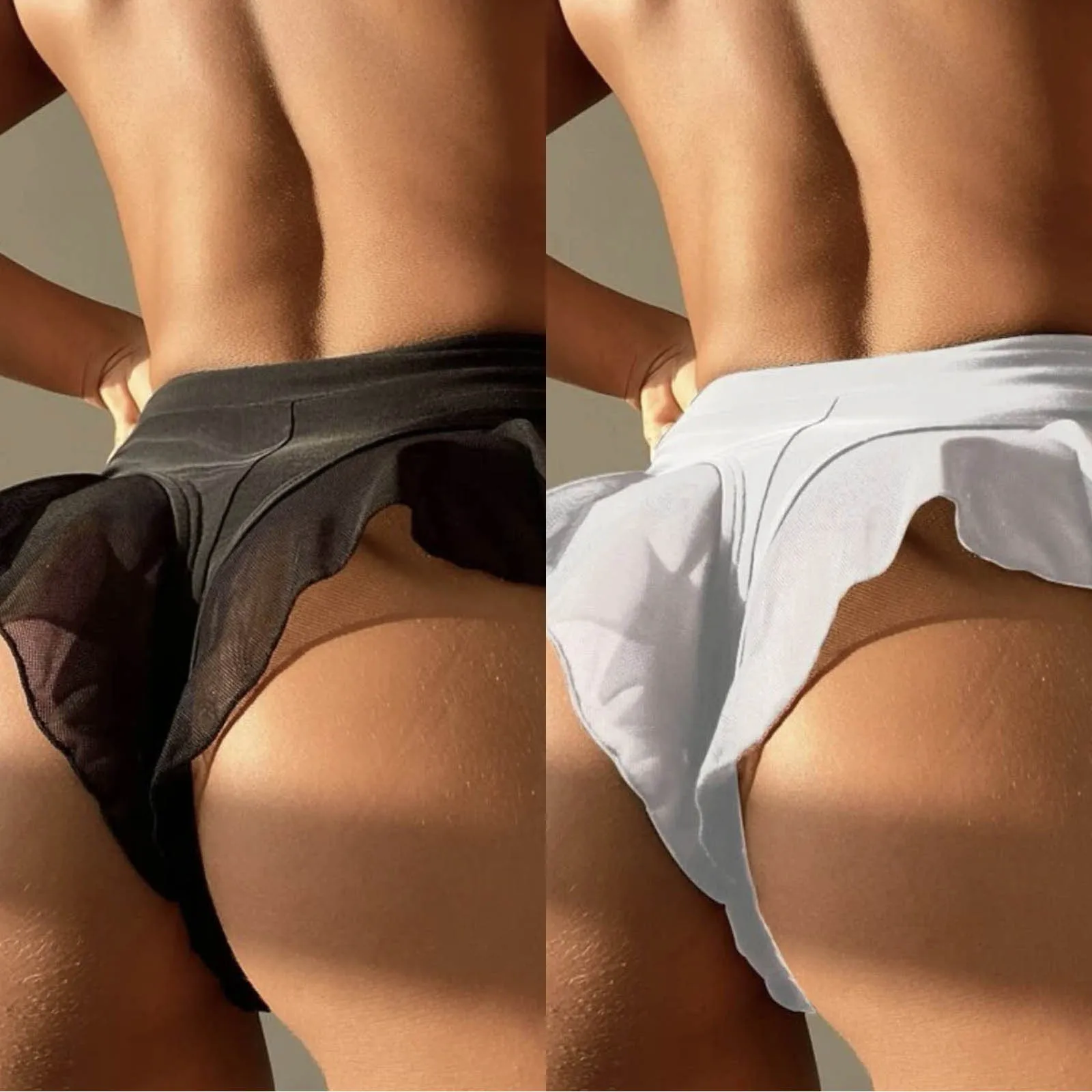 Black High Waisted THONG BIKINI, Sexy Bikini Bottoms, White, Brazilian Bikini Bottoms, Sexy String Bikini Bottoms