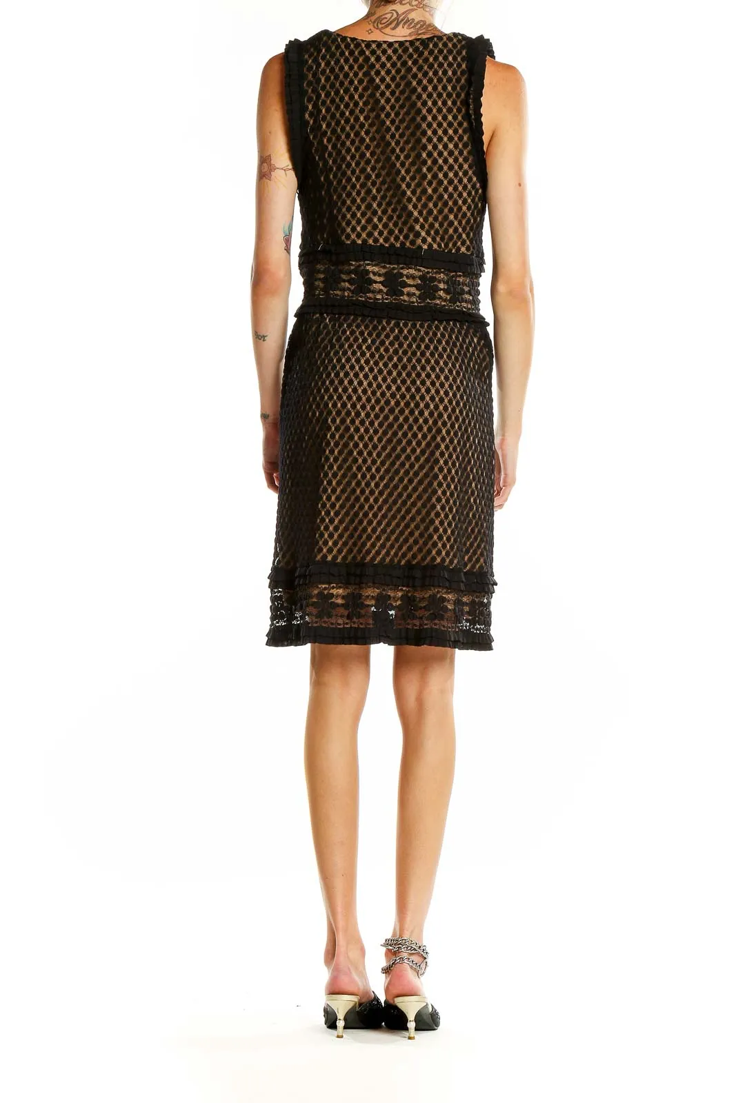 Black Lace Overlay Cocktail Dress