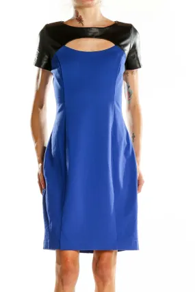 Blue Cutout Cocktail Dress