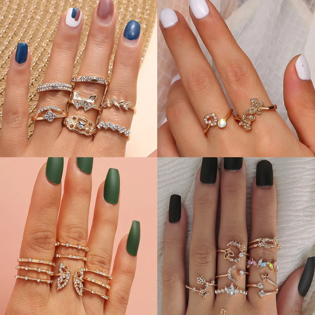 Boho Glamour Bohemian Star Ring Set