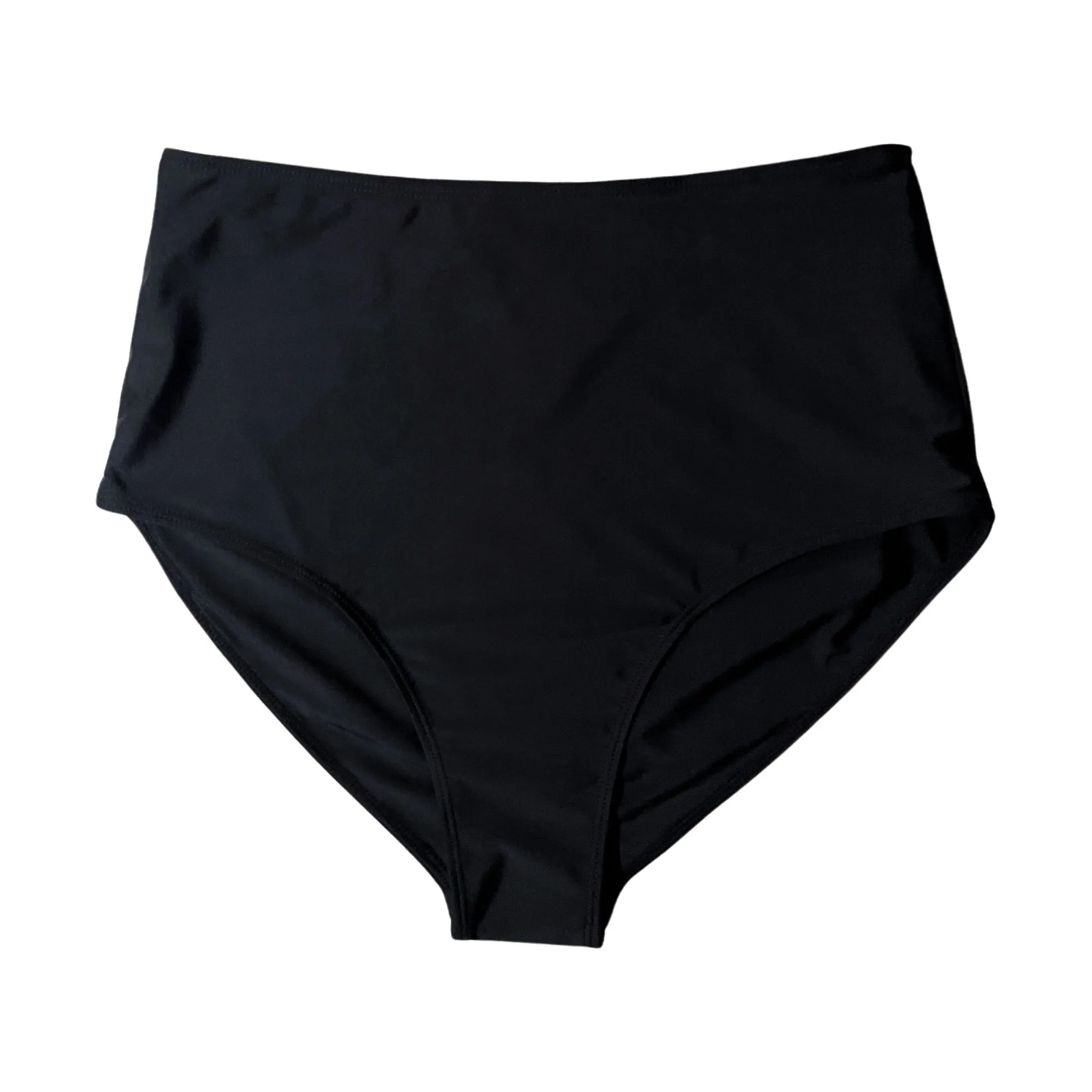 CANCUN FULL COVERAGE HIGH WAISTED BIKINI BOTTOM - LIQUORICE BLACK