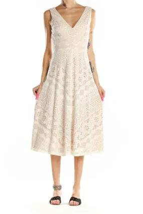 Cream Lace Midi Dress