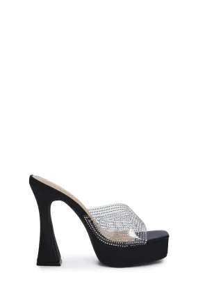 Dream Damsel Peep Toe Heels - Black