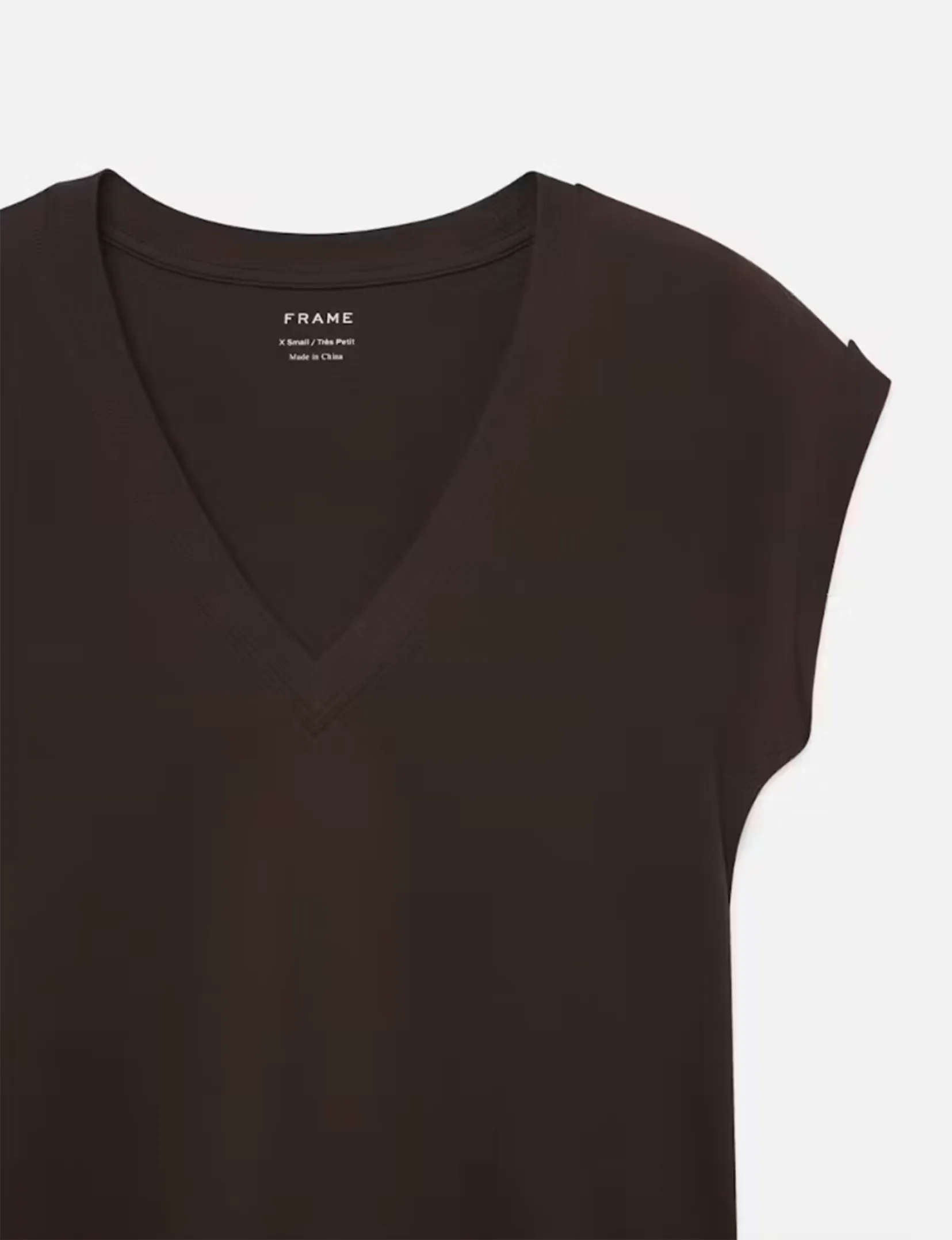 Easy V-Neck Tee, Chocolate Brown