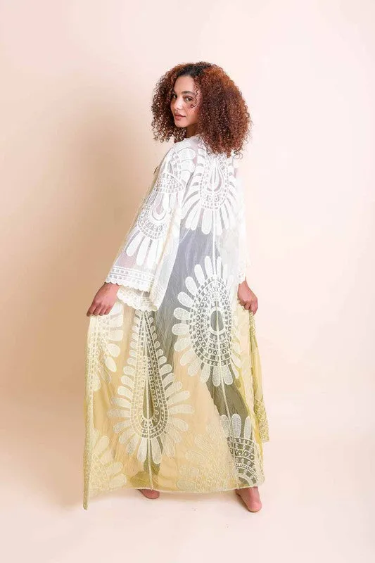 Garden Goddess Flower Mandala Ombre Kimono