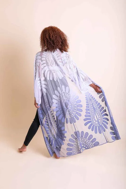 Garden Goddess Flower Mandala Ombre Kimono