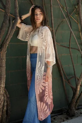 Garden Goddess Flower Mandala Ombre Kimono