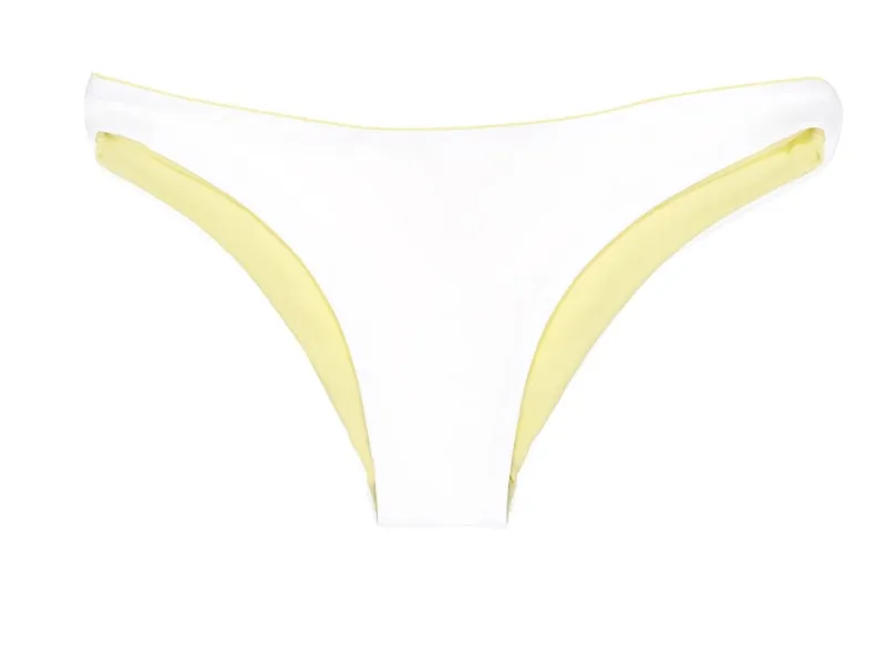 Gosia Reversible Cheeky Bikini Bottom (Lemon/White)