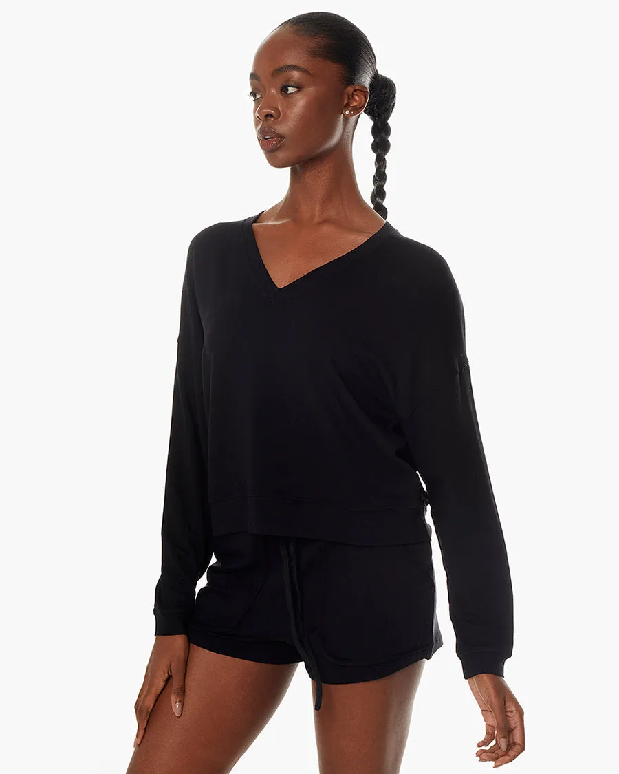 Matinée de Tennis V-neck - Black