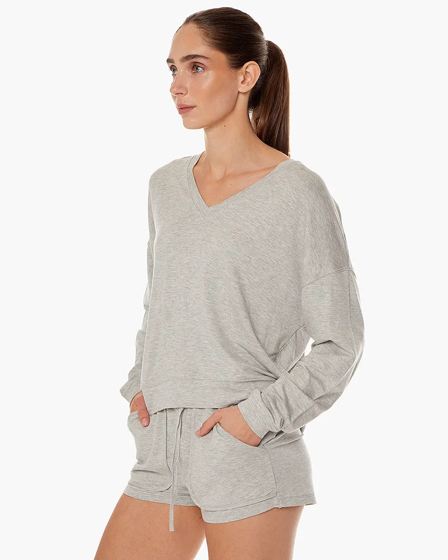 Matinée de Tennis V-neck - Heather Grey