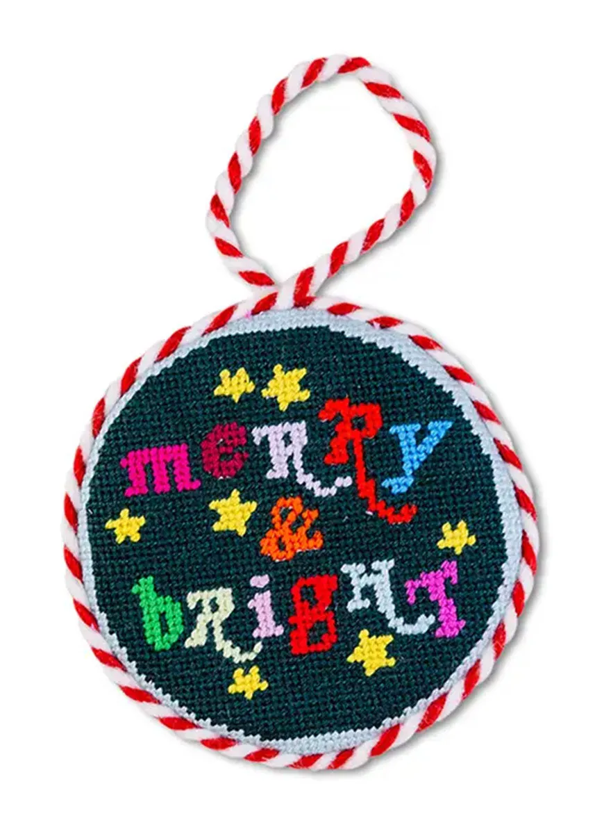 Merry & Bright Needlepoint Ornament