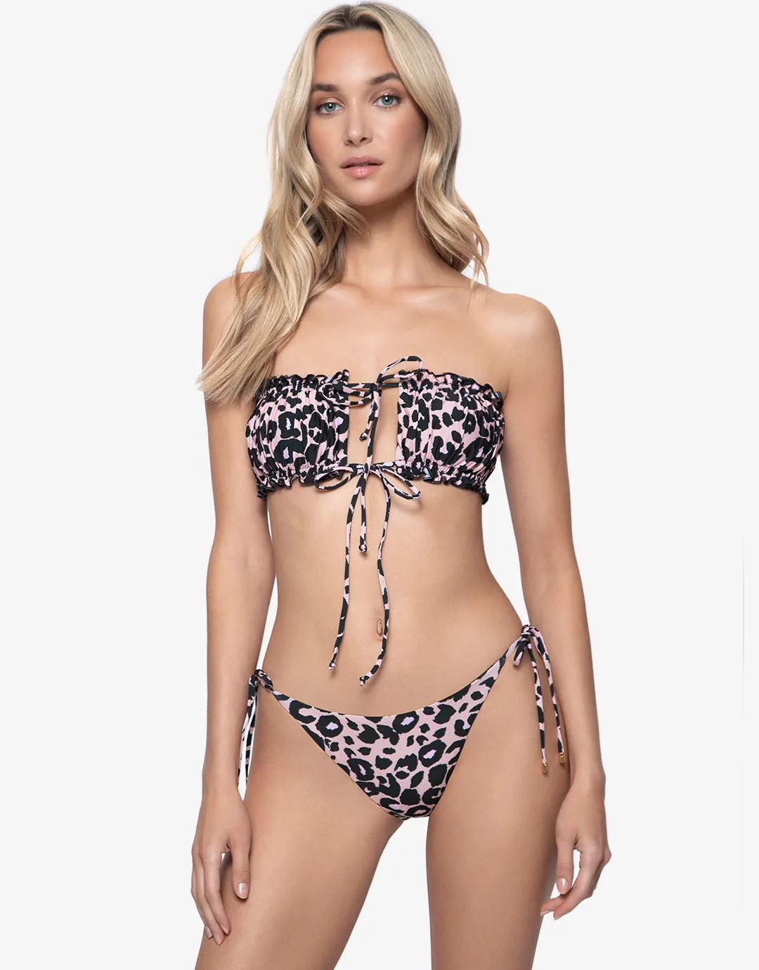 Nala Remi Ruched Bandeau Bikini Top