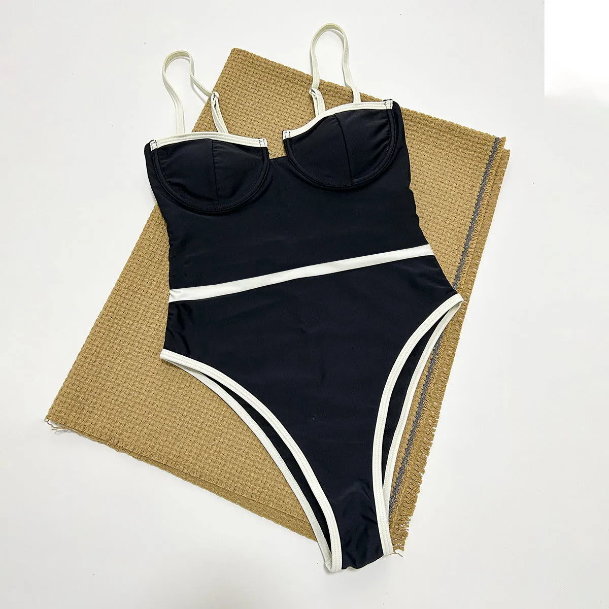 One Piece Swimsuit for Women Bikini Lady Sexy Stitching Swimwear Bikini