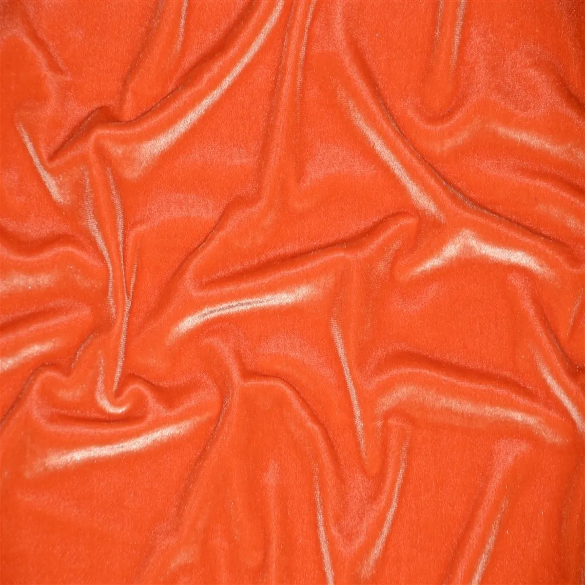 Orange Stretch Velvet Spandex Fabric