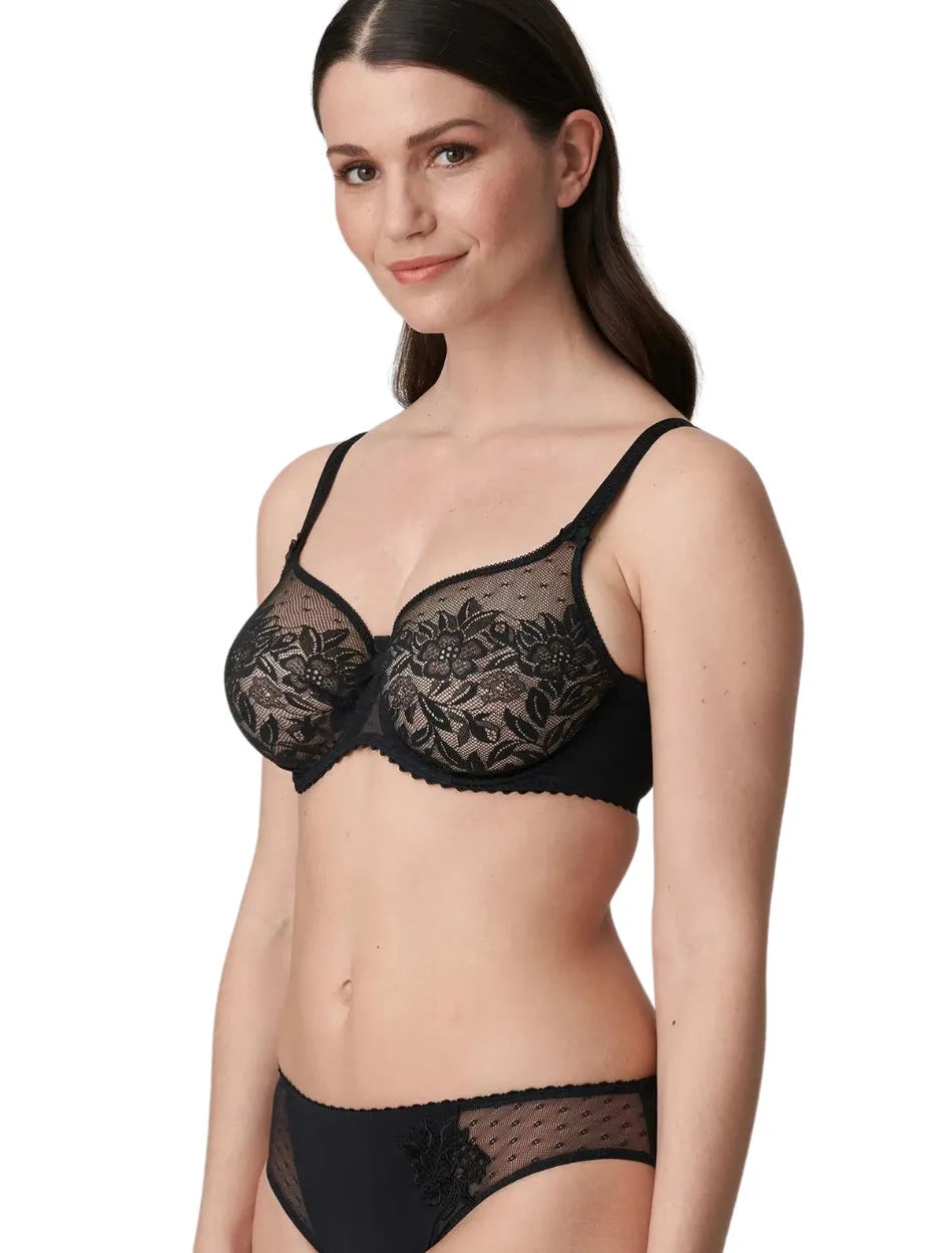 PrimaDonna Divine Seamless Non Padded Bra, Black | Seamless Black Full Cup Bra