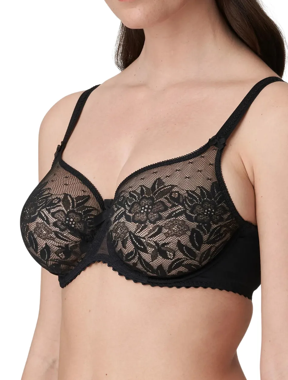 PrimaDonna Divine Seamless Non Padded Bra, Black | Seamless Black Full Cup Bra