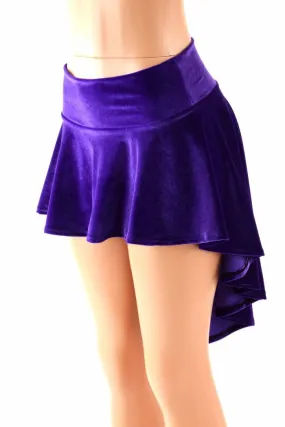 Purple Velvet Hi-Lo Mini Skirt