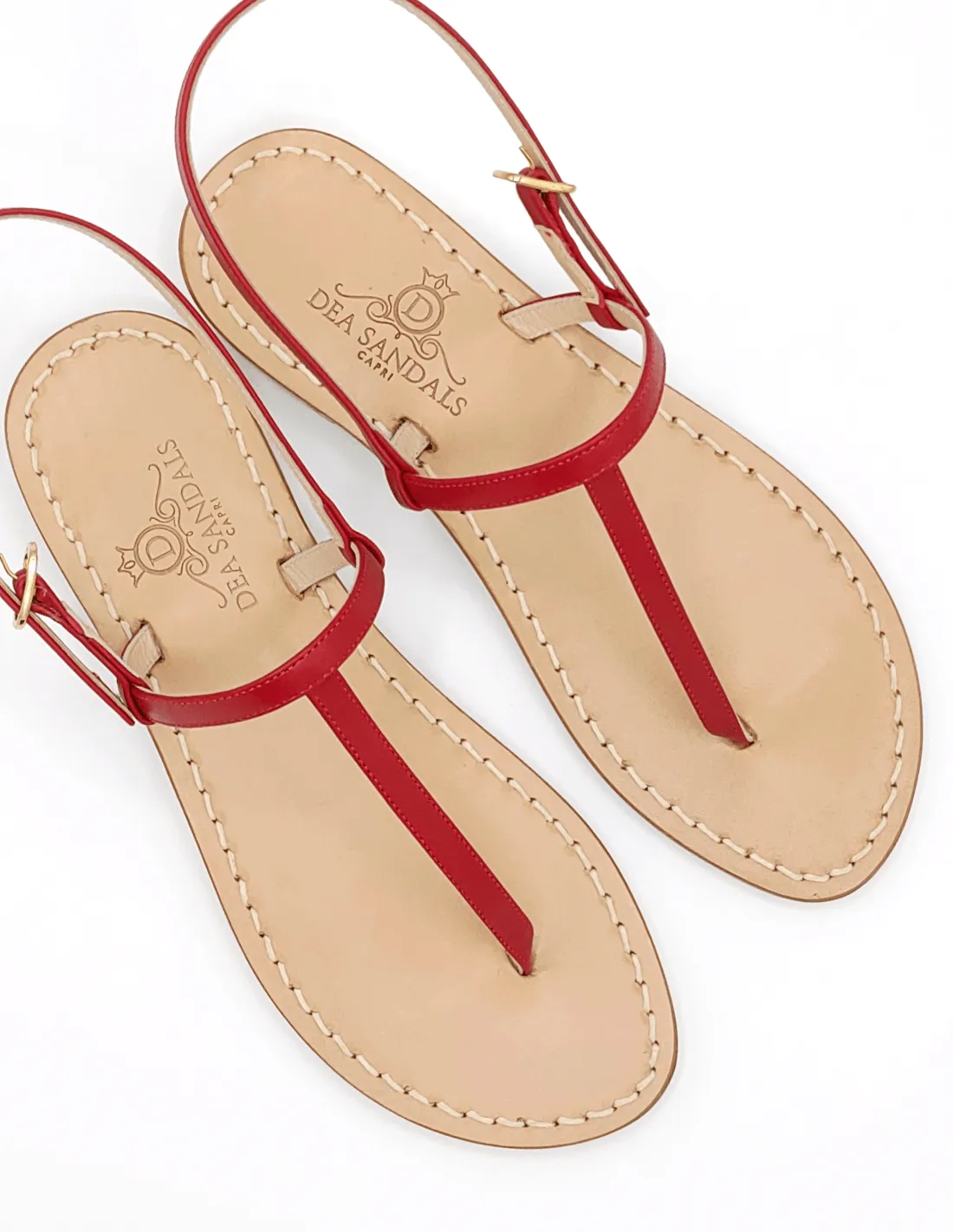 RED LEATHER CAPRI SANDALS (ART. 222R)