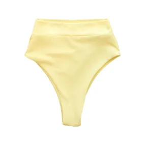 SEYCHELLES HIGH WAISTED BIKINI BOTTOMS IN BANANA YELLOW