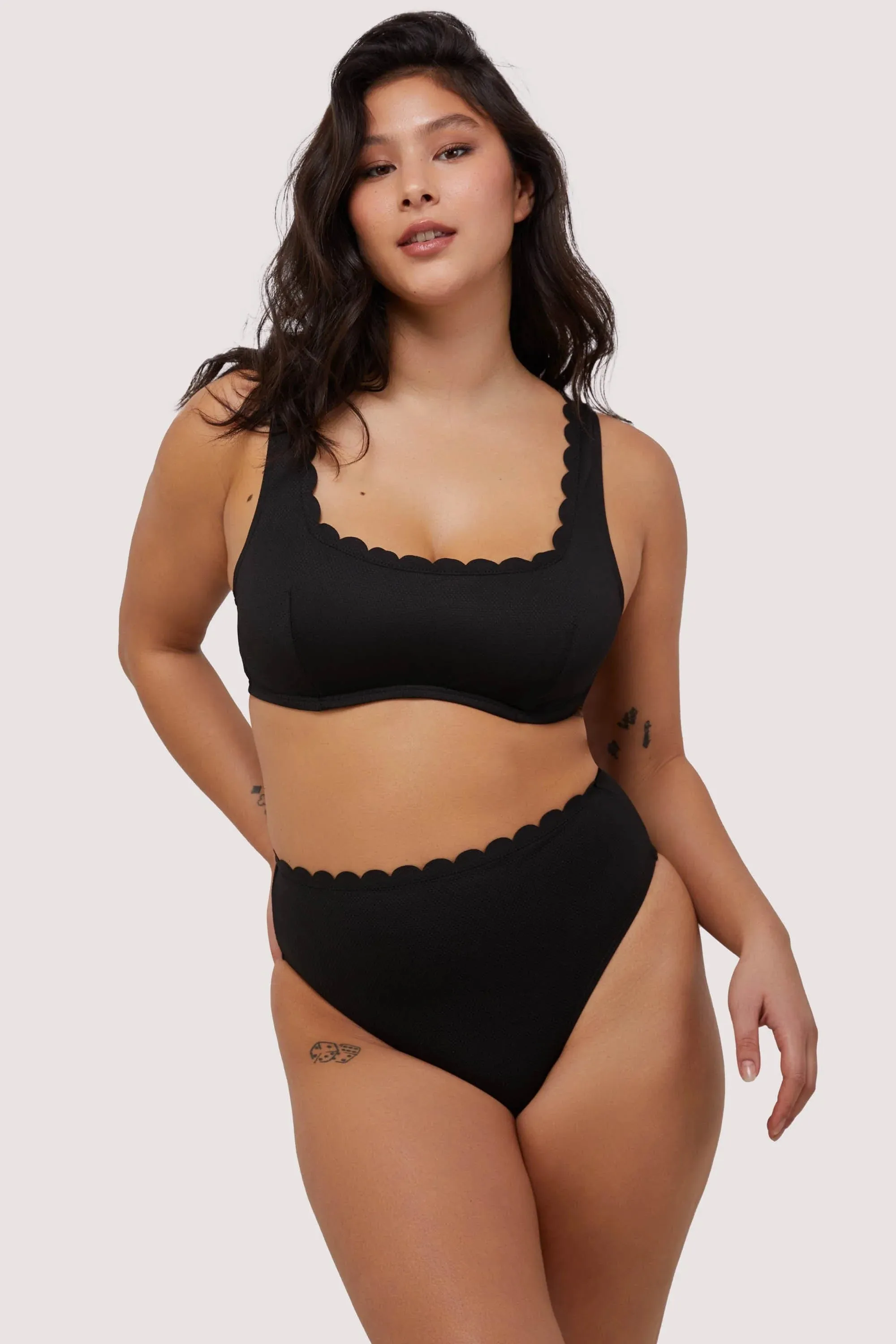 Sophia Scallop Fuller Bust Crop Bikini Top - 32DD - 38G (UK)