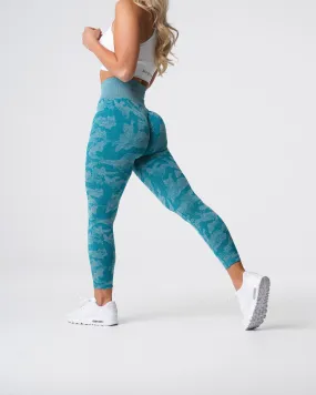 Teal Camo Seamless Leggings