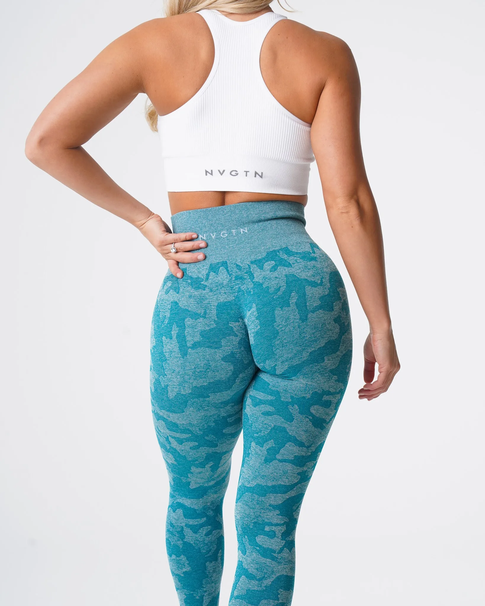 Teal Camo Seamless Leggings