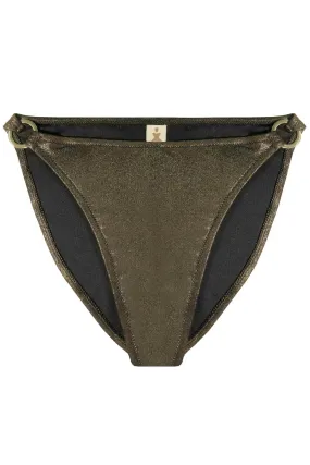 Titaniya Gold Black high waisted bikini bottom