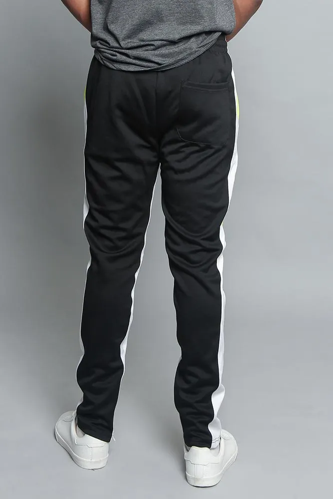 Tri Colored Color Blocked Track Pants