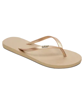 Viva IV Flip Flops in Metallic Gold