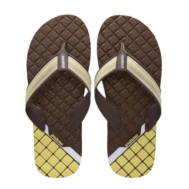 Watamu Checkers Slippers - Brown